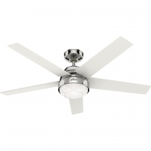 Hunter 50969 - Hunter 52 inch Garland Polished Nickel Ceiling Fan with LED Light Kit and Wall Control