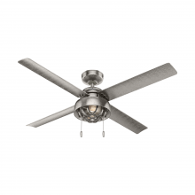 Hunter 51470 - Hunter 52 inch Spring Mill Painted Galvanized Damp Rated Ceiling Fan with LED Light Kit and Pull Cha