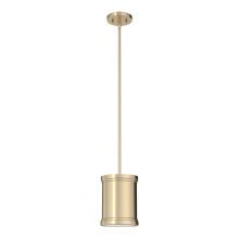 Hunter 19615 - Hunter Capshaw Alturas Gold with Painted Cased White Glass 1 Light Pendant Ceiling Light Fixture
