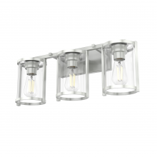 Hunter 48007 - Hunter Astwood Brushed Nickel with Clear Glass 3 Light Bathroom Vanity Wall Light Fixture