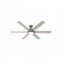 Hunter 51883 - Hunter 60 inch Wi-Fi Gravity Matte Silver Ceiling Fan with LED Light Kit and Handheld Remote