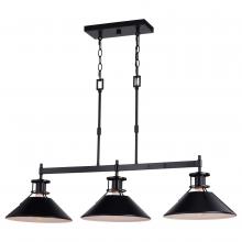 Vaxcel International H0270 - Canton 3 Light Linear Chandelier Black and Matte White