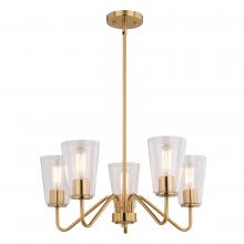 Vaxcel International H0286 - Beverly 23-in 5 Light Chandelier Muted Brass