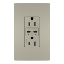 Legrand Radiant R26USBPDNICC6 - radiant? 15A Tamper Resistant Ultra Fast PLUS Power Delivery USB Type C/C Outlet, Nickel (6 pack)