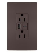 Legrand Radiant R26USBACDBCCV4 - radiant? 15A Tamper-Resistant USB Type A/C Outlet, Dark Bronze