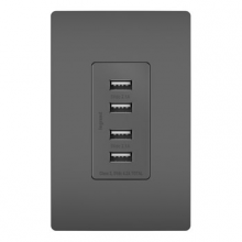 Legrand Radiant TM8USB4BKCC6 - radiant? Quad USB Charger, Black