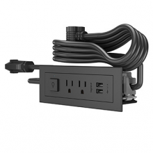 Legrand Radiant RDSZBK10 - Furniture Power Center Basic Switching Unit with 10&#39; Cord- Black