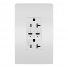 Legrand Radiant TR20USBPDW - radiant? 20A Tamper Resistant Ultra Fast PLUS Power Delivery USB Type C/C Outlet, White