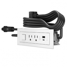 Legrand Radiant RDSZCWH - RADIANT FPC, SW, USB A/C, 6FT, WH 2 TR OL, 1 SW REAR OL, 2 USB CHG