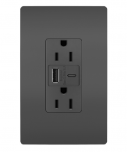 Legrand Radiant R26USBACBK - radiant? 15A Tamper-Resistant USB Type A/C Outlet, Black