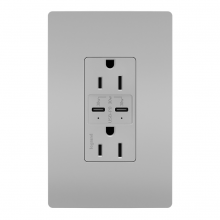 Legrand Radiant R26USBPDGRY - radiant? 15A Tamper Resistant Ultra Fast PLUS Power Delivery USB Type C/C Outlet, Gray