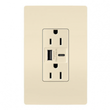 Legrand Radiant R26USBAC6LA - radiant? 15A Tamper-Resistant Ultra-Fast USB Type A/C Outlet, Light Almond (10 pack)