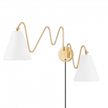 Mitzi by Hudson Valley Lighting HL699102-AGB - Onda Plug-in Sconce