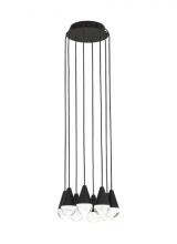 Visual Comfort & Co. Modern Collection 700TRSPCPA8RB-LED930 - Modern Cupola dimmable LED 8-light Chandelier Ceiling Light in a Nightshade Black finish