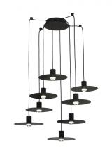Visual Comfort & Co. Modern Collection 700TRSPEVS8RB-LED930 - Modern Eaves dimmable LED 8-light in a Nightshade Black finish Ceiling Chandelier