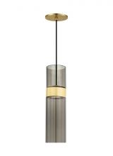 Visual Comfort & Co. Modern Collection 700TDMANMTKNB-LED930 - Manette Modern dimmable LED Medium Ceiling Pendant Light in a Natural Brass/Gold Colored finish