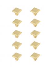 Elegant KB2012-GD-10PK - Wilow 1&#34; Brushed Gold Square Knob Multipack (Set of 10)
