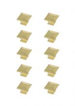 Elegant KB2025-GD-10PK - Cecil 1.3&#34; Brushed Gold Square Knob Multipack (Set of 10)