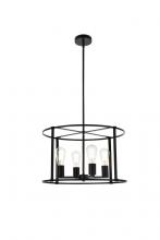 Elegant LD7057D20BK - Agnys 4 Lights Pendant in Black