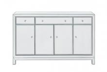 Elegant MF72001 - Buffet Cabinet 3 Drawers 4 Doors 56in. Wx13in. Dx36in. H in Antique Silver Paint