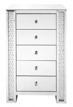 Elegant MF91005 - 29 Inch Crystal Five Drawers Chest in Clear Mirror Finish