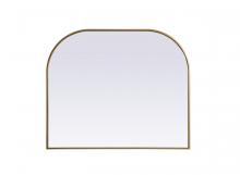 Elegant MR1B4034BRS - Metal Frame Arch Mirror 40x34 Inch in Brass