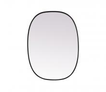 Elegant MR2B2736BLK - Metal Frame Oval Mirror 27x36 Inch in Black