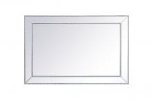 Elegant MR33248S - Iris Beaded Mirror 48x32 Inch in Antique Silver