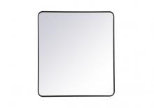 Elegant MR803640BK - Soft Corner Metal Rectangular Mirror 36x40 Inch in Black