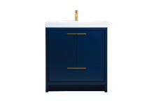 Elegant VF46030MBL - 30 Inch Single Bathroom Vanity in Blue