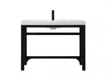 Elegant VF14542BK - 42 Inch Ada Compliant Single Bathroom Metal Vanity in Black