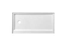 Elegant STY01-L6030 - 60x30 Inch Single Threshold Shower Tray Left Drain in Glossy White