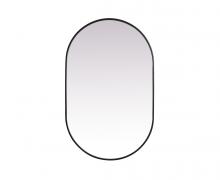 Elegant MR2A3048BLK - Metal Frame Oval Mirror 30x48 Inch in Black