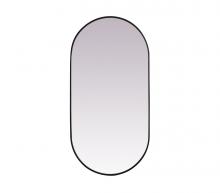 Elegant MR2A3060BLK - Metal Frame Oval Mirror 30x60 Inch in Black