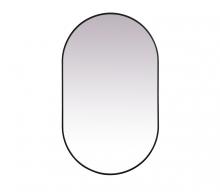 Elegant MR2A3660BLK - Metal Frame Oval Mirror 36x60 Inch in Black