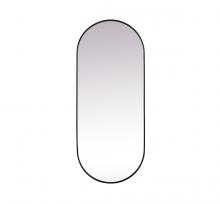 Elegant MR2A3072BLK - Metal Frame Oval Mirror 30x72 Inch in Black