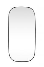 Elegant MR2B3672BLK - Metal Frame Oval Mirror 36x72 Inch in Black