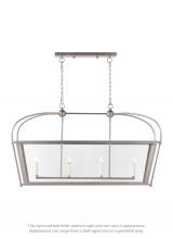 Visual Comfort & Co. Studio Collection 6691004EN-965 - Charleston transitional 4-light LED indoor dimmable linear ceiling pendant hanging chandelier light