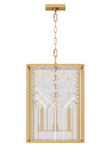 Visual Comfort & Co. Studio Collection AC1144BBS - Erro transitional 4-light indoor dimmable medium ceiling hanging lantern pendant in burnished brass