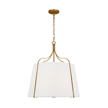 Visual Comfort & Co. Studio Collection AP1264ADB - Leander transitional 4-light indoor dimmable large hanging shade pendant in antique gild rustic gold