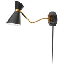 Dainolite 1681W-BK-VB - 1 Light Swing Arm Lamp, Black / Vintage Bronze Finish