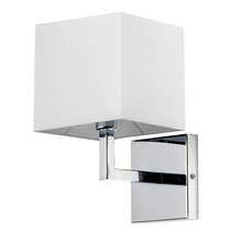 Dainolite 77-1W-PC-WH - 1 Light Incandescent Wall Sconce, Polished Chrome with White Shade Finish