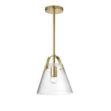 Dainolite 871-91P-AGB - 1 Light Incandescent Pendant, Aged Brass w/ Clear Glass