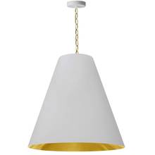 Dainolite ANA-L-AGB-692 - 1LT Anaya Large Pendant, AGB With WH/GLD Shade