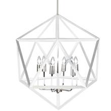 Dainolite ARC-226C-WH-SC - 6 Light Chandelier, Matte White with Satin Chrome Accents