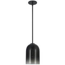Dainolite BIL-71P-MB - 1LT Incandescent Pendant, MB w/ BK/CLR Glass