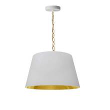 Dainolite BRY-S-AGB-692 - 1LT Brynn Small Pendant, WHT/GLD Shade, AGB