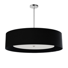 Dainolite HEL-344P-PC-BW - 4 Light Polished Chrome Helena Pendant w/ Black Shade and White Fabric Diffuser