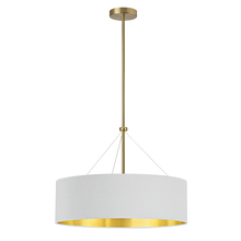 Dainolite PLV-224C-AGB-692 - 4LT Incand Chandelier, AGB w/ WH/GLD Shade