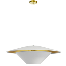 Dainolite PSO-241P-AGB-692 - 1LT Incand Pendant, AGB w/ WH/GLD Shade